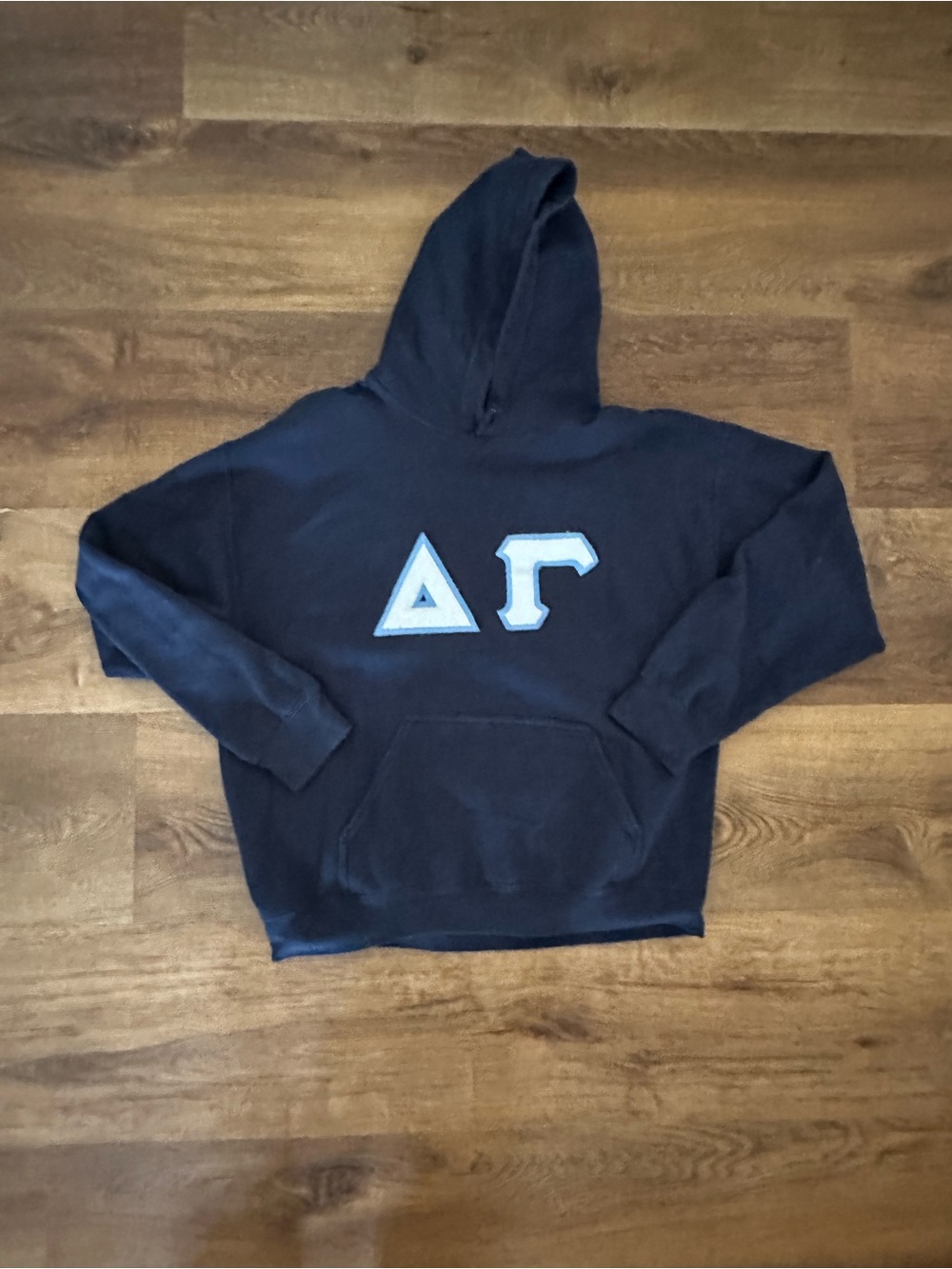 Greek Life DG Delta Gamma Sorority Navy Blue Hoodie Sweatshirt Size L